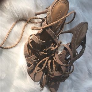 Schutz Lydia Lace Up Heels